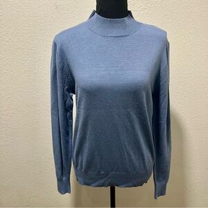 Love Tree Blue Turtleneck Ribbed Knit Sweater